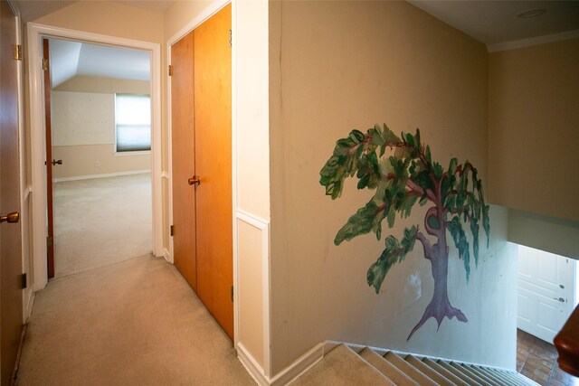 10210 E Lk Highlands, Dallas, TX 75218 - unfurnished bedroom featuring carpet floors, baseboards, a closet, and vaulted ceiling