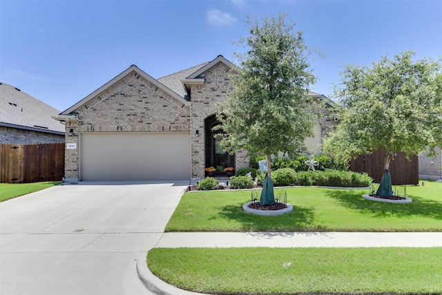 1541 Seabiscuit Dr, Granbury, TX 76049 - view of front facade featuring concrete driveway, brick siding, and a garage