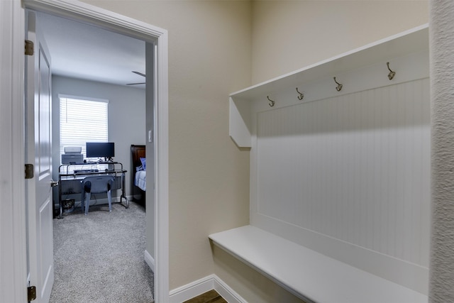 1541 Seabiscuit Dr, Granbury, TX 76049 - mudroom featuring carpet floors