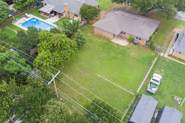 325 Belmont St, Hurst, TX 76053 - aerial view of property and surrounding area featuring a pool area