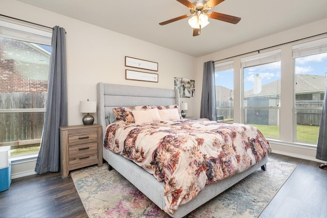 7609 Velvet Antler Trl, Arlington, TX 76002 - bedroom with wood finished floors, baseboards, and ceiling fan