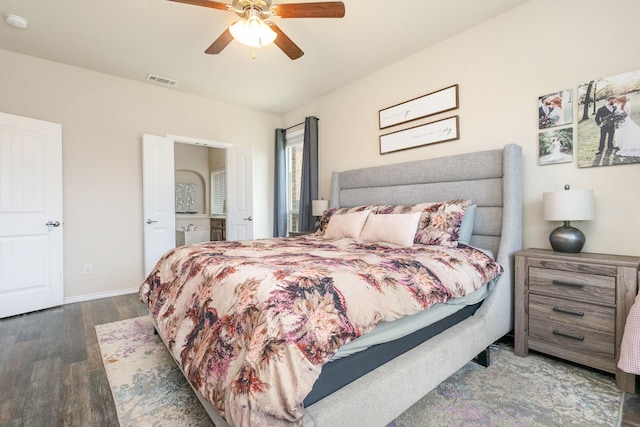 7609 Velvet Antler Trl, Arlington, TX 76002 - bedroom featuring wood finished floors, baseboards, and ceiling fan