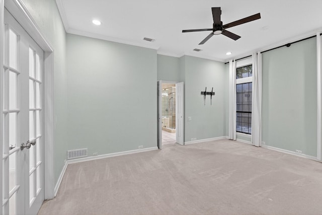 4000 Tumbril Ln, Plano, TX 75023 - unfurnished bedroom with carpet flooring, baseboards, ornamental molding, recessed lighting, and ensuite bathroom