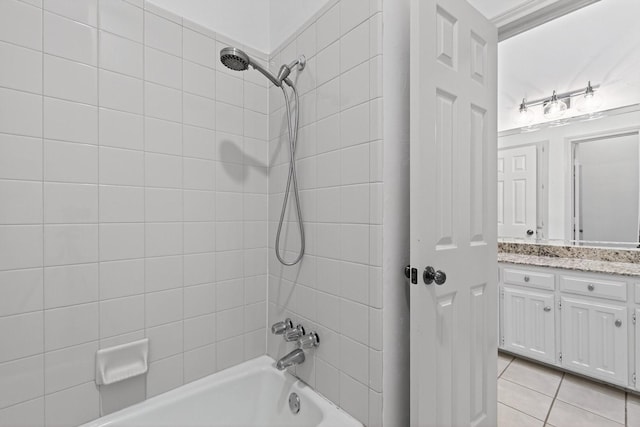 4000 Tumbril Ln, Plano, TX 75023 - full bathroom featuring washtub / shower combination, vanity, and tile patterned flooring