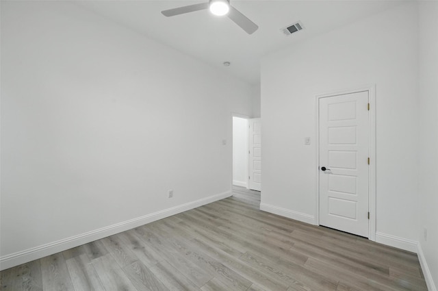 3220 N Houston, Fort Worth, TX 76106 - spare room with ceiling fan, light wood finished floors, and baseboards