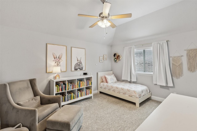 719 Forefront Ave, Celina, TX 75009 - bedroom featuring lofted ceiling, carpet flooring, baseboards, and ceiling fan