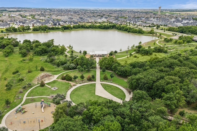 719 Forefront Ave, Celina, TX 75009 - aerial view of property and surrounding area featuring a large body of water, nearby suburban area, and a park