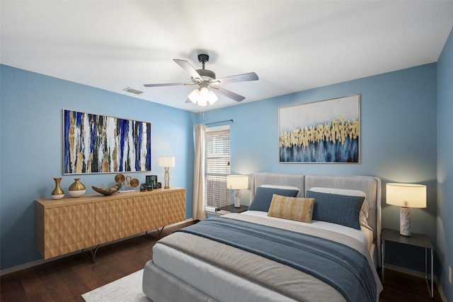 1060 Shepherd Ct, Lantana, TX 76226 - bedroom featuring baseboards, wood finished floors, and ceiling fan