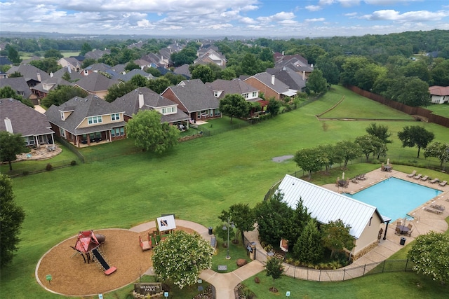1060 Shepherd Ct, Lantana, TX 76226 - aerial view of residential area featuring a pool