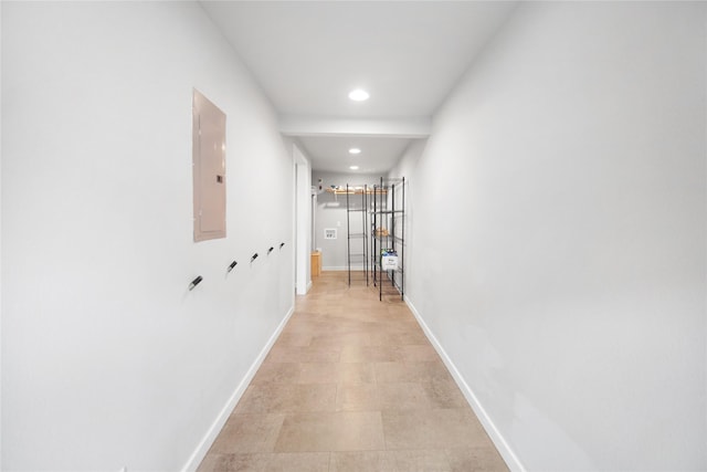 221 S 7th St, Jacksboro, TX 76458 - hall with electric panel, recessed lighting, and baseboards
