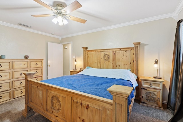 110 Apache Trl, Alvarado, TX 76009 - carpeted bedroom with crown molding and a ceiling fan