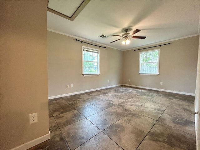 125 Park St E, Sulphur Springs, TX 75482 - empty room featuring ornamental molding, baseboards, and healthy amount of natural light