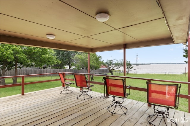 367 Penobscot Trl, Henrietta, TX 76365 - wooden deck featuring a water view
