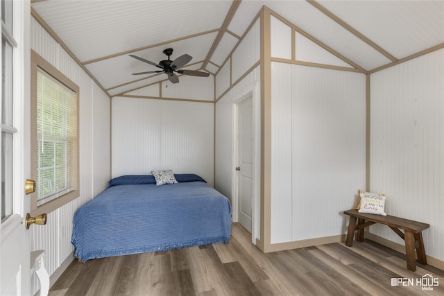 367 Penobscot Trl, Henrietta, TX 76365 - bedroom featuring lofted ceiling, wood finished floors, and ceiling fan