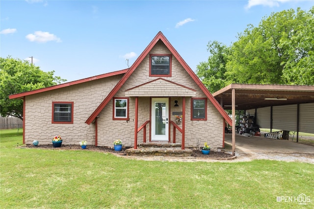 367 Penobscot Trl, Henrietta, TX 76365 - view of front of house with a front yard and a carport