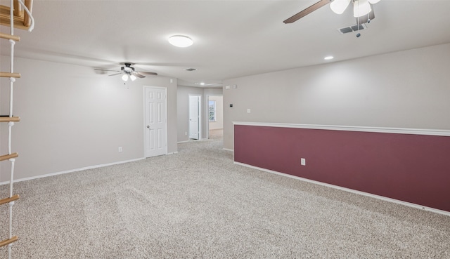 6704 Wellston Ln, Denton, TX 76210 - spare room with a ceiling fan, carpet, and baseboards