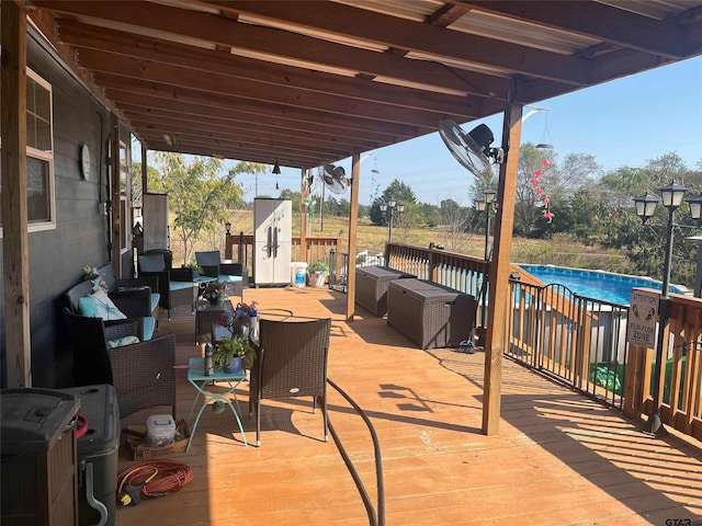 2620 N State Highway 37, Quitman, TX 75783 - wooden terrace with an outdoor pool and an outdoor hangout area