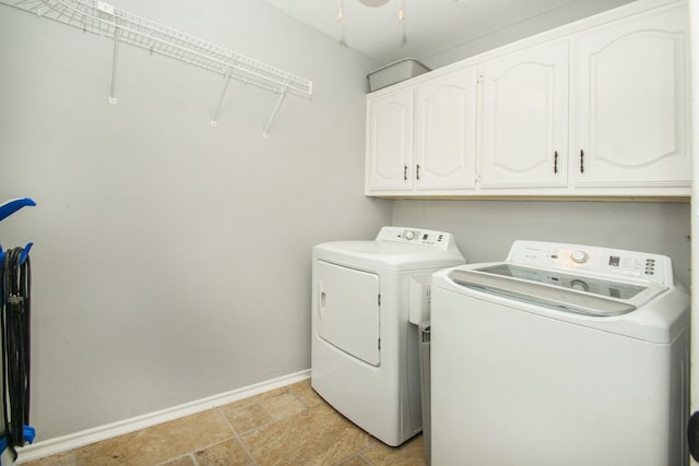 611 Christan Ct, Rockwall, TX 75087 - laundry room featuring cabinet space, washer and clothes dryer, and baseboards