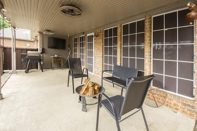 611 Christan Ct, Rockwall, TX 75087 - view of patio with grilling area and a ceiling fan