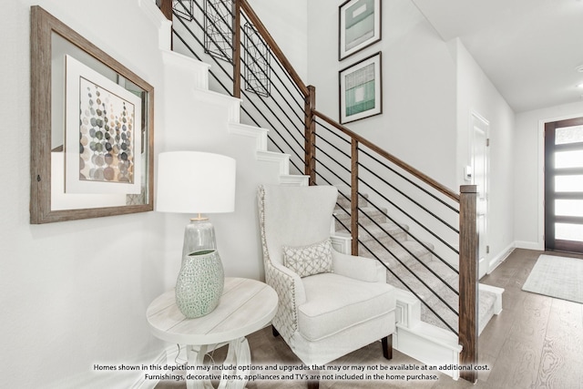 1025 Raptor Rd, Alvarado, TX 76009 - entrance foyer with wood finished floors, stairway, and baseboards