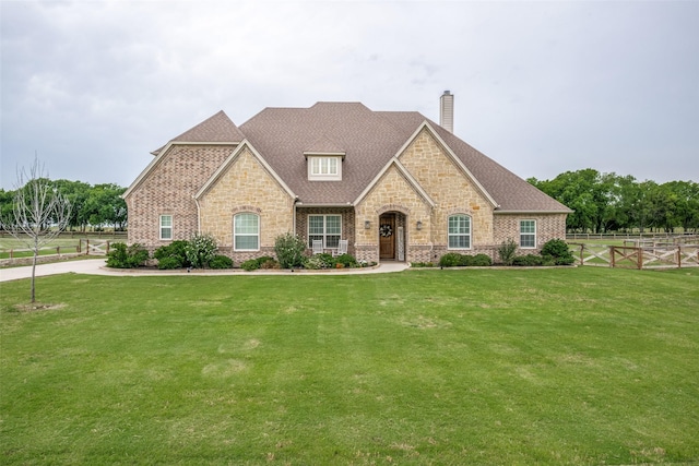 9410 Tay Ln, Justin, TX 76247 - view of front of property featuring a chimney, stone siding, and brick siding