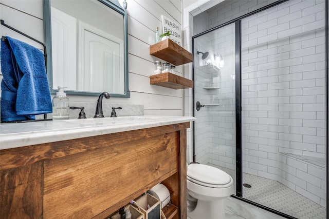 9410 Tay Ln, Justin, TX 76247 - full bathroom with a shower stall, vanity, and toilet