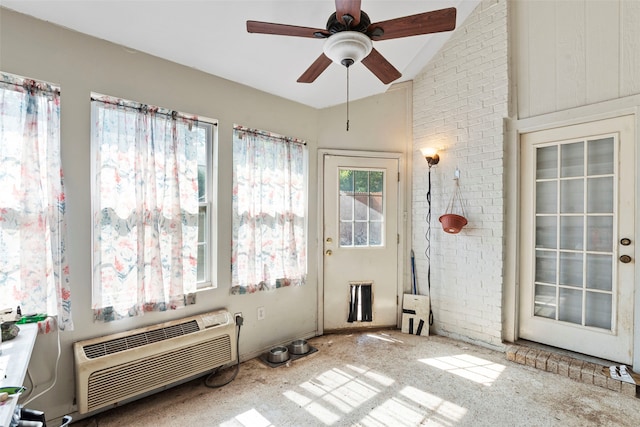 2229 Brooklake St W, Denton, TX 76207 - sunroom / solarium with lofted ceiling and a wall mounted air conditioner