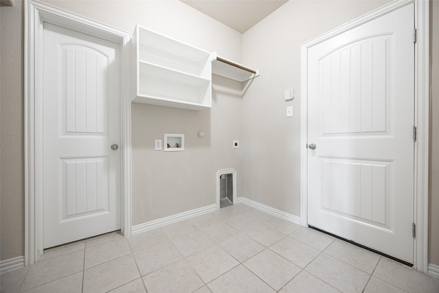4104 Portola Dr, Mckinney, TX 75070 - washroom with hookup for a gas dryer, electric dryer hookup, hookup for a washing machine, and light tile patterned floors