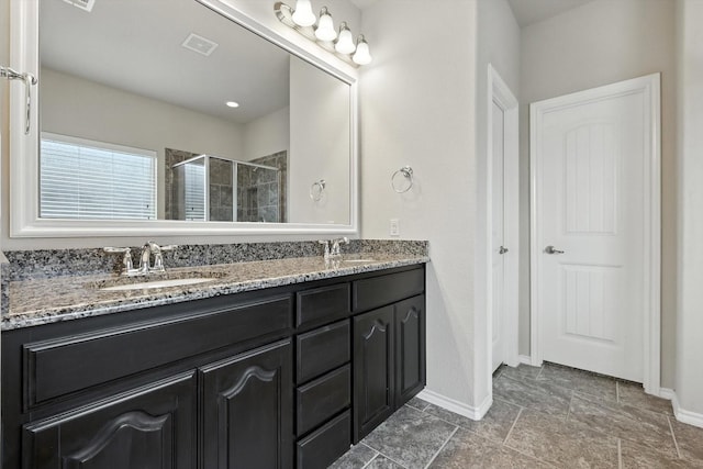 3112 Stonecrop Trl, Denton, TX 76226 - full bath featuring a shower stall and double vanity