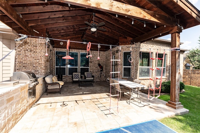 6925 Mercy Rd, Frisco, TX 75035 - view of patio / terrace featuring a ceiling fan
