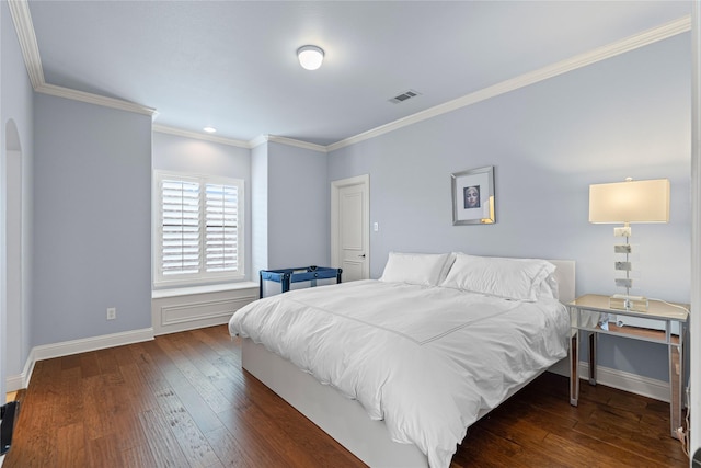 10388 Tobias Ln, Frisco, TX 75033 - bedroom with wood-type flooring, baseboards, and crown molding