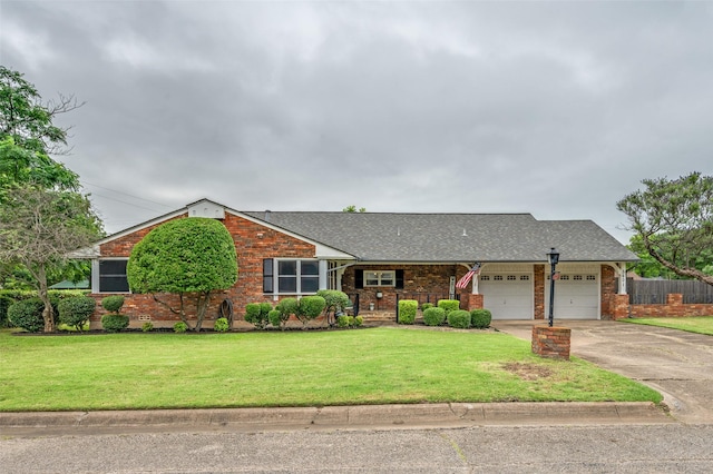 3601 Scranton Dr, Richland Hills, TX 76118 - view of front facade featuring a garage, brick siding, driveway, a shingled roof, and a porch