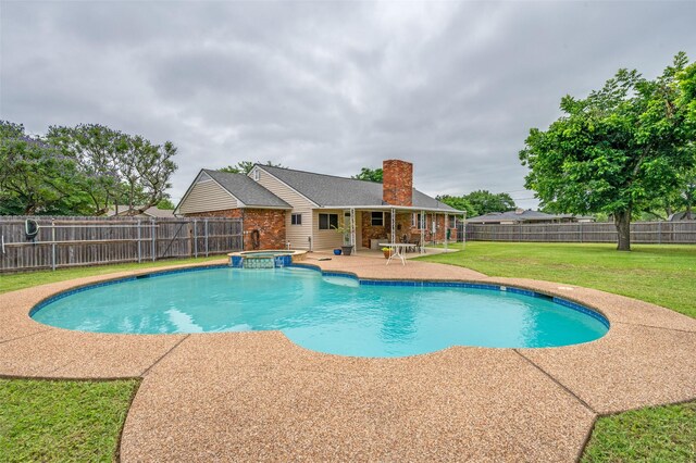 3601 Scranton Dr, Richland Hills, TX 76118 - view of pool featuring a patio and a pool with connected hot tub