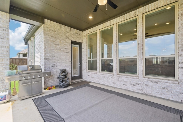 2816 Middleton Dr, Melissa, TX 75454 - view of patio / terrace featuring ceiling fan and grilling area