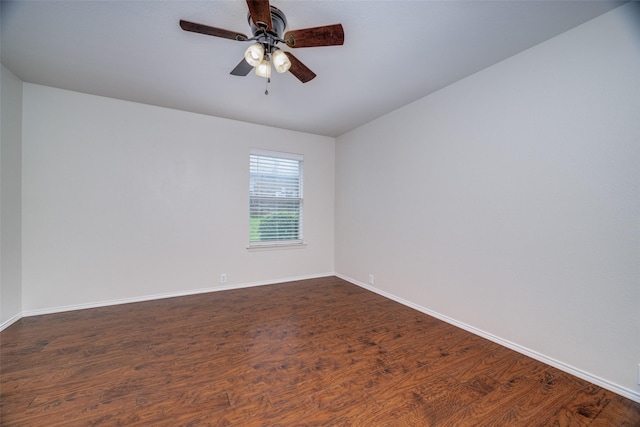 3901 Luck Hole Dr, Denton, TX 76210 - spare room featuring baseboards, dark wood finished floors, and ceiling fan