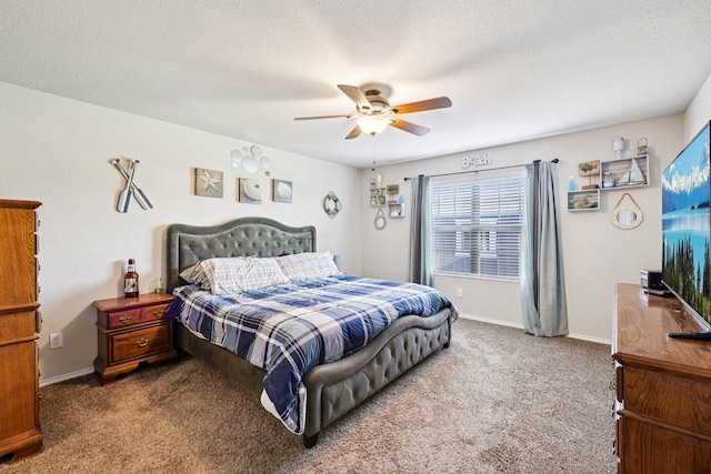 147 Cantle, Waxahachie, TX 75165 - bedroom with carpet flooring, baseboards, a ceiling fan, and a textured ceiling