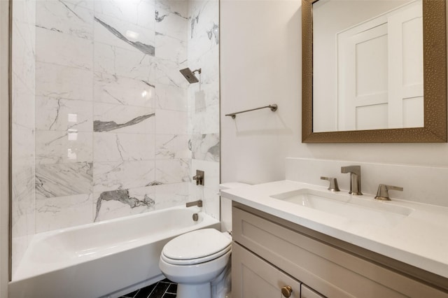 235 E Nash St Unit 124, Grapevine, TX 76051 - bathroom featuring vanity, toilet, and bathtub / shower combination