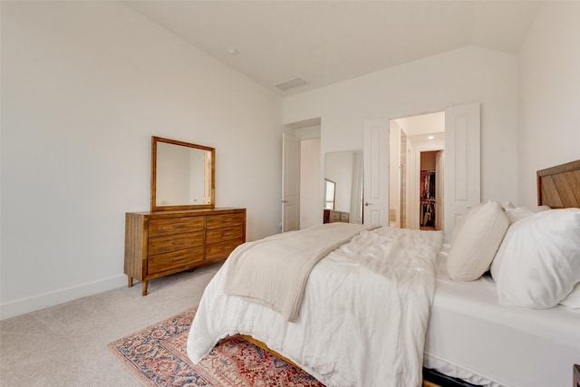 1124 Firecracker Dr, Justin, TX 76247 - bedroom featuring light carpet, lofted ceiling, and baseboards