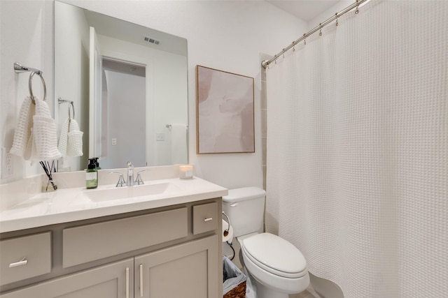 1124 Firecracker Dr, Justin, TX 76247 - bathroom with toilet, vanity, and a shower with shower curtain