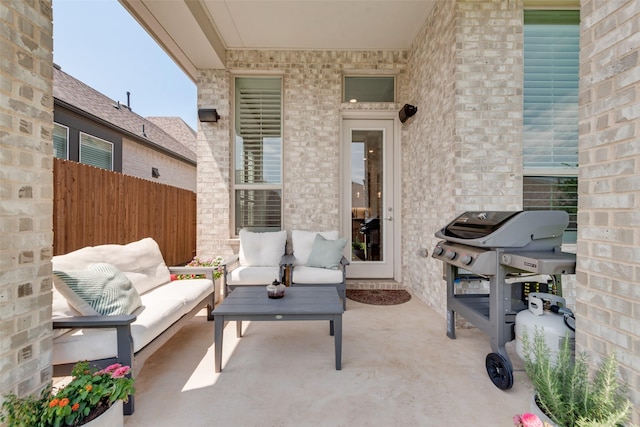 1124 Firecracker Dr, Justin, TX 76247 - view of patio with outdoor lounge area and grilling area