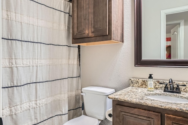 11741 Buckthorn Dr, Fort Worth, TX 76108 - bathroom featuring vanity, toilet, and curtained shower
