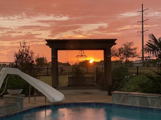 200 Sabine Creek Rd, Royse City, TX 75189 - view of swimming pool with a water slide and a patio