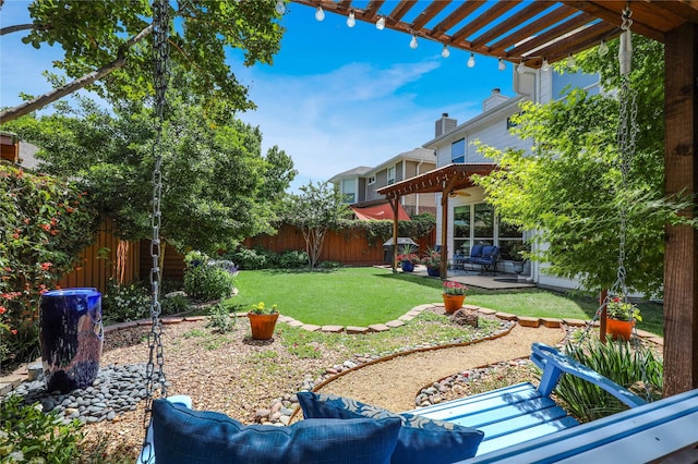 2904 Coventry Ln, Mckinney, TX 75069 - view of yard with a pergola, a patio area, and an outdoor hangout area