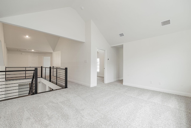 2414 Seth Dr, Midlothian, TX 76065 - carpeted empty room featuring high vaulted ceiling and baseboards