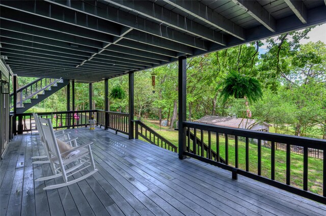 207 Wales Dr, Pottsboro, TX 75076 - deck with stairs and a lawn