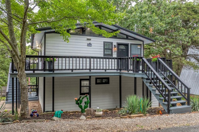207 Wales Dr, Pottsboro, TX 75076 - rear view of property with stairs and a deck