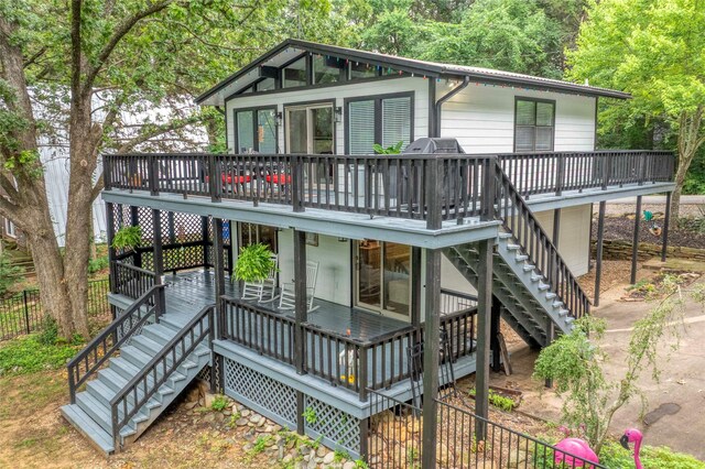 207 Wales Dr, Pottsboro, TX 75076 - view of front of property with stairway and a deck