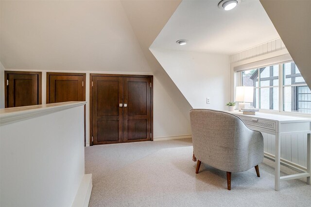 3201 Lamesa Pl, Fort Worth, TX 76109 - office featuring light carpet and lofted ceiling