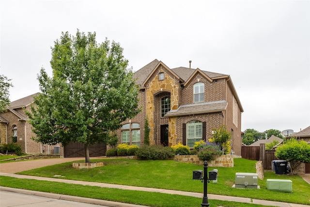 4312 Oxbow Dr, Mckinney, TX 75072 - view of front of home featuring brick siding, a garage, and stone siding
