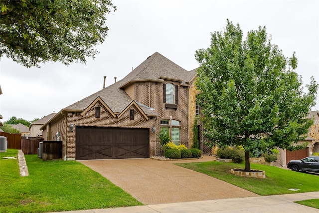4312 Oxbow Dr, Mckinney, TX 75072 - french provincial home with brick siding, roof with shingles, driveway, and an attached garage